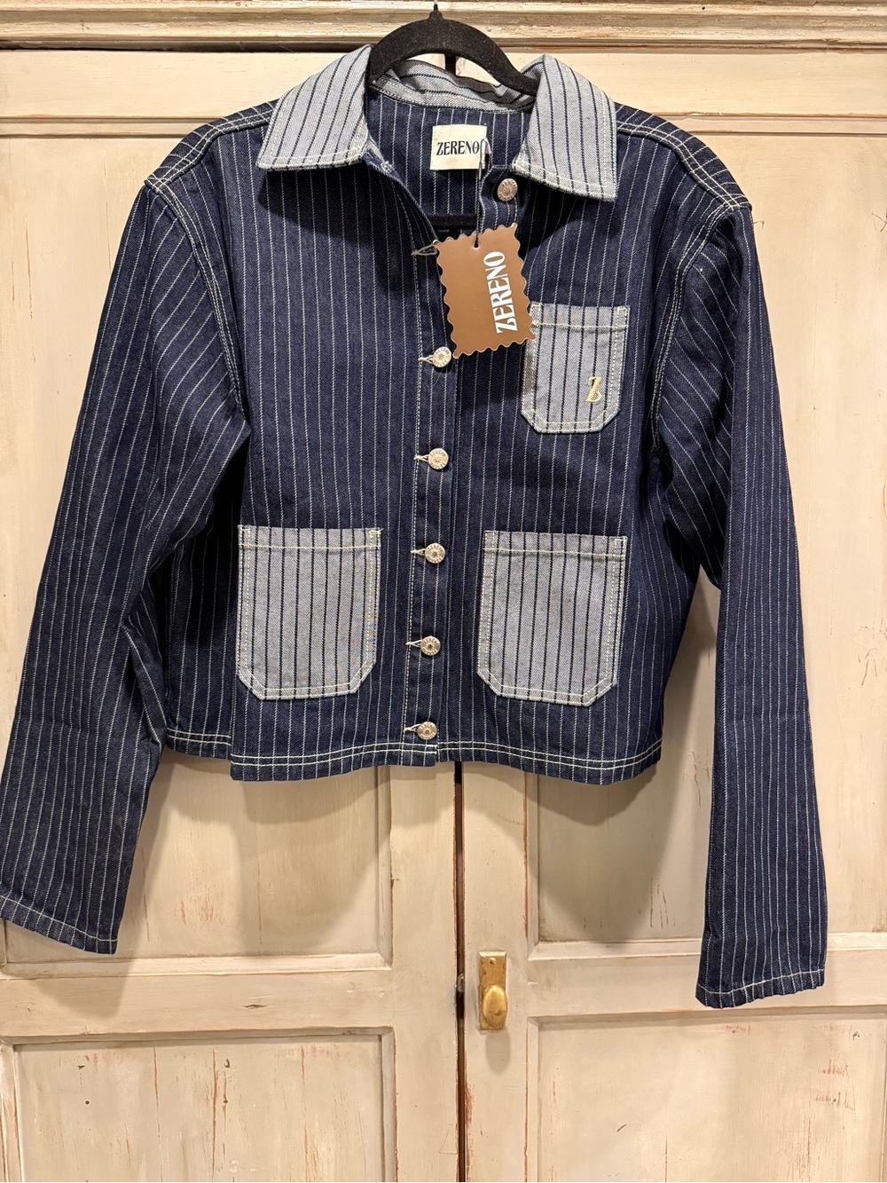 Cowgirl Pinstripe Jacket in Blue